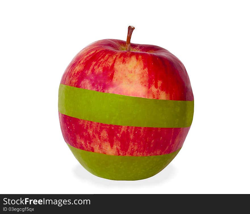 Apple. Abstraction. Red and green in one