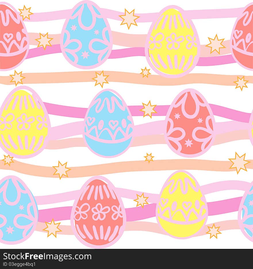 Seamless background from the decorated multi-colored Easter eggs. Seamless background from the decorated multi-colored Easter eggs