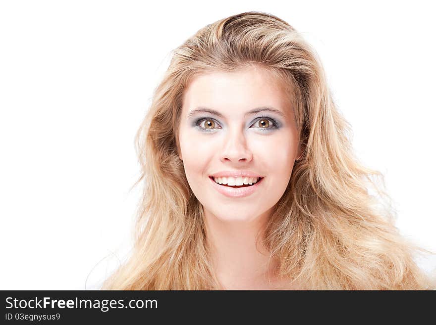 Beautiful happy smiling woman looking at camera