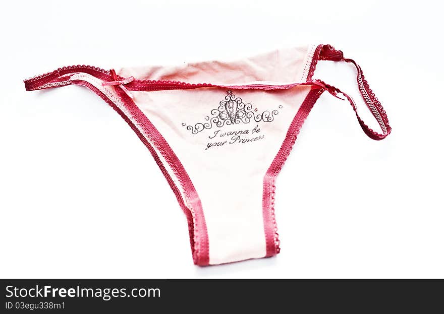 Sexy underwear with red trim and lettering. Sexy underwear with red trim and lettering