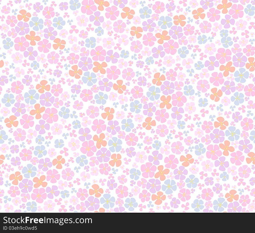 Seamless pink and blue floral background. Seamless pink and blue floral background