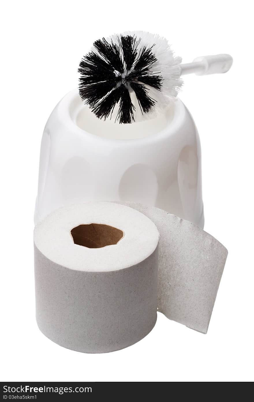 Toilet paper and brush