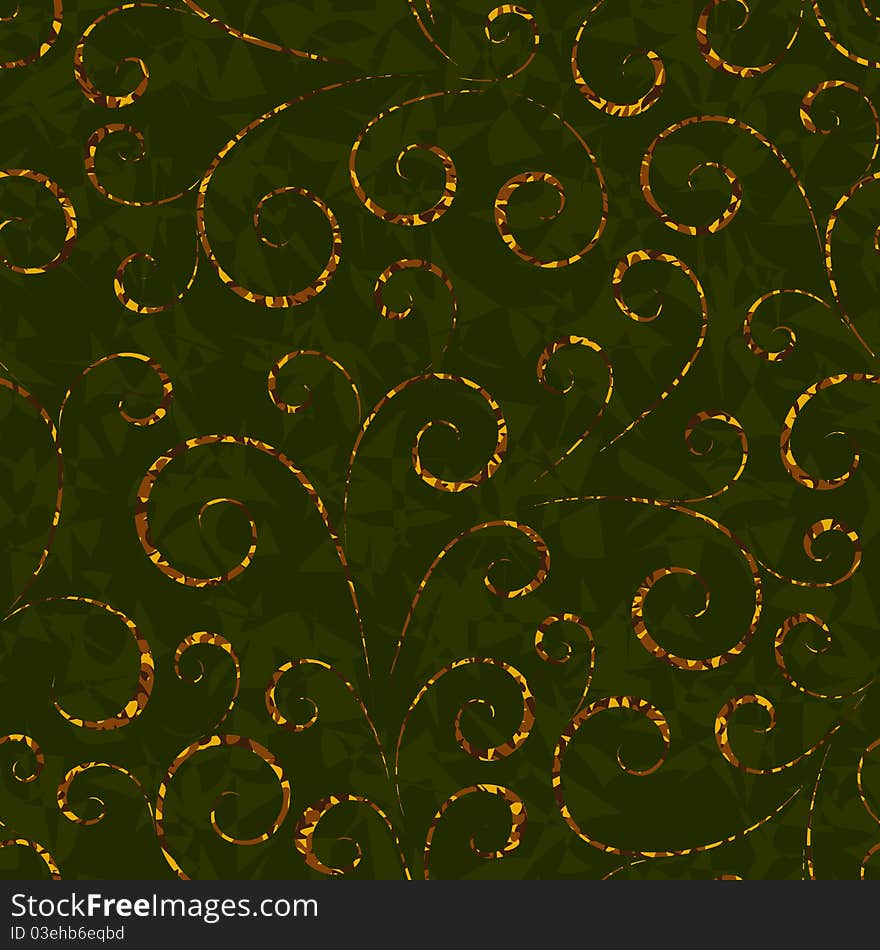 Gold floral abstract seamless background pattern