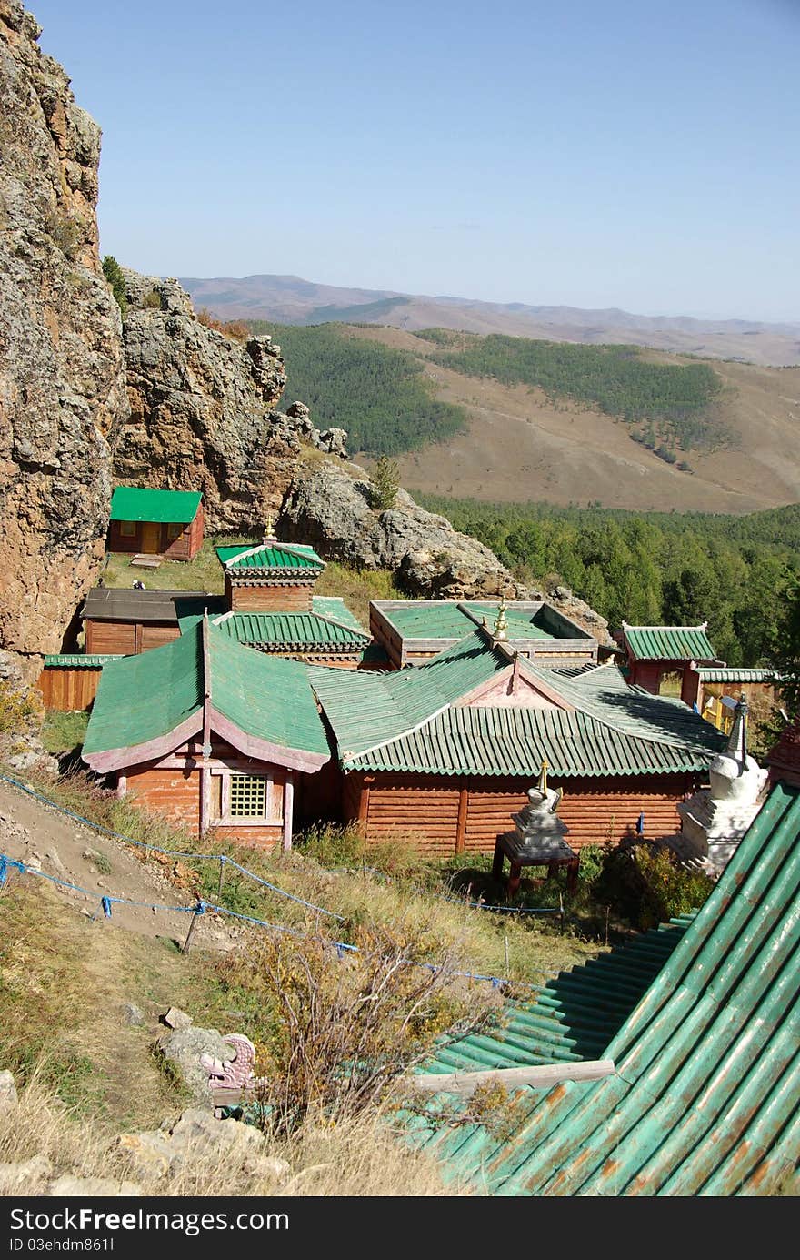 A monastery in Mongolia, in Asia