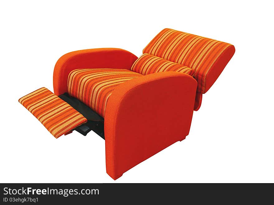 Orange-red corner sofa, modern style