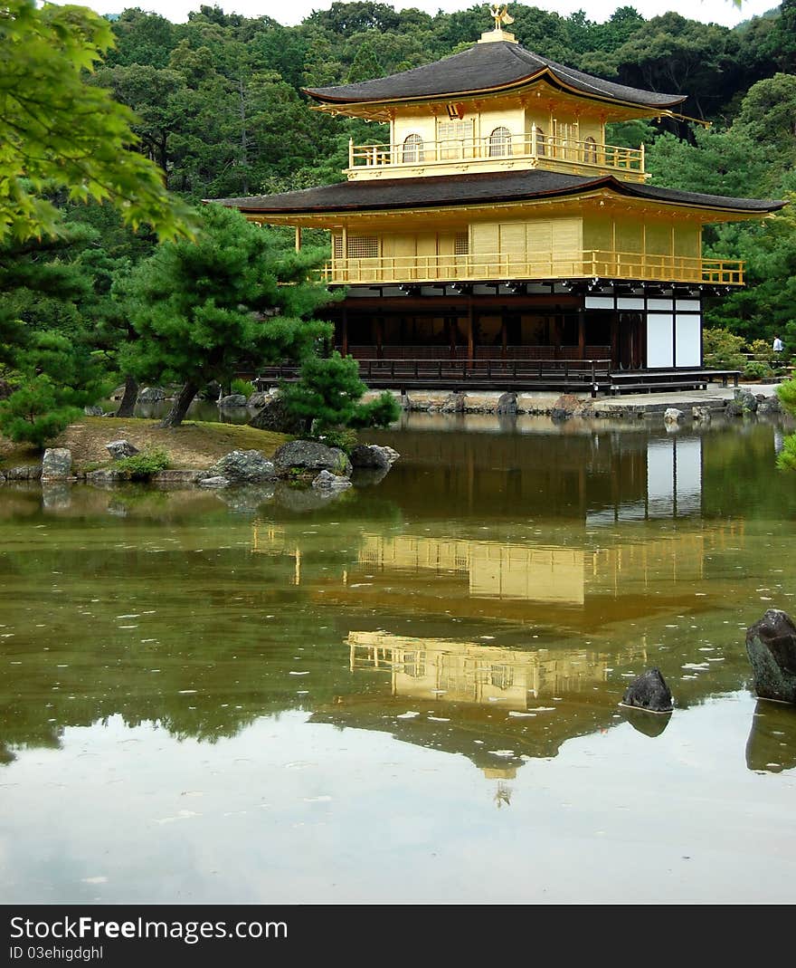 The Kinkaku-ji Shrine is also known as the Golden Temple. The Zen Buddhist structure was originally built in Kyoto, Japan, in 1397, but has since burned down twice. It was most recently restored in 1955. The Kinkaku-ji Shrine is also known as the Golden Temple. The Zen Buddhist structure was originally built in Kyoto, Japan, in 1397, but has since burned down twice. It was most recently restored in 1955.