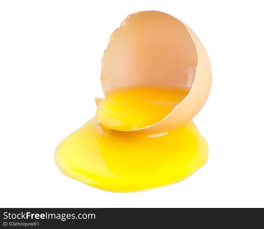 Broken egg isolated