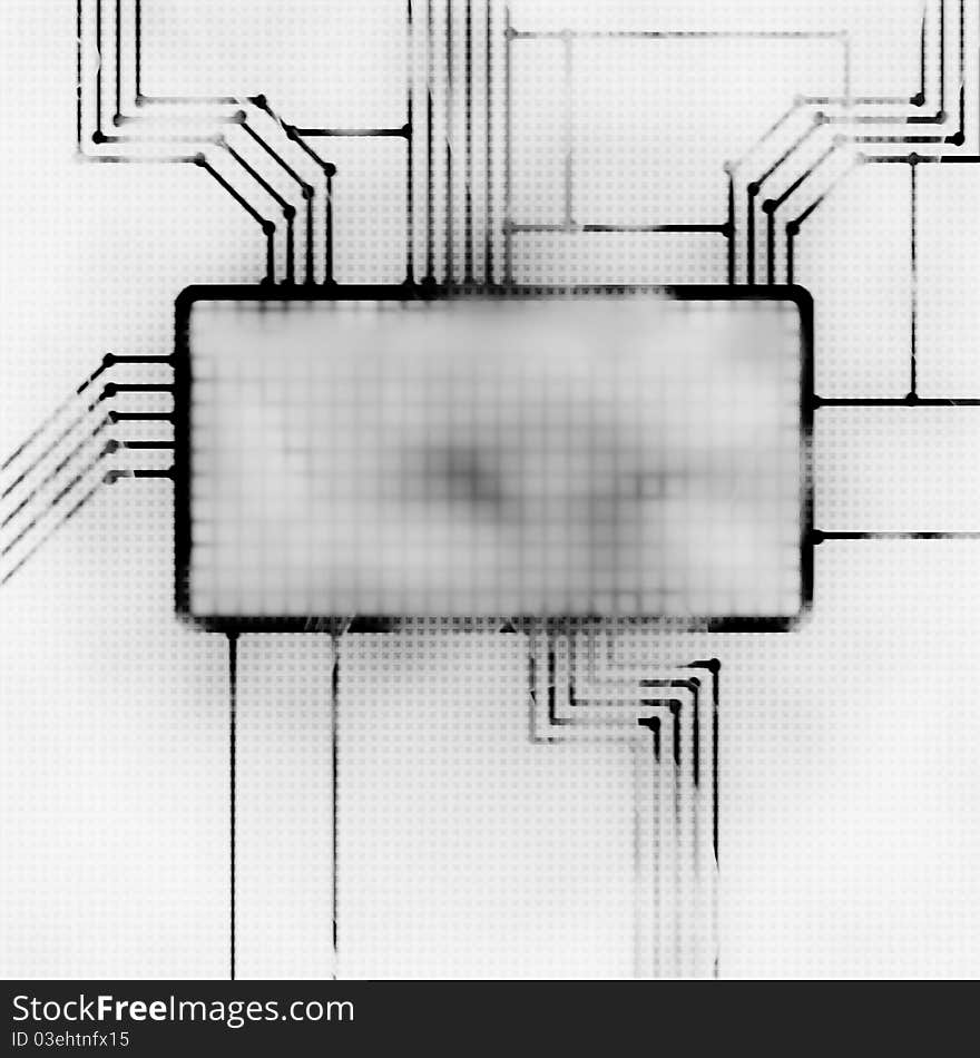 Futrustic abstract illustration of the screen and chipset. Futrustic abstract illustration of the screen and chipset