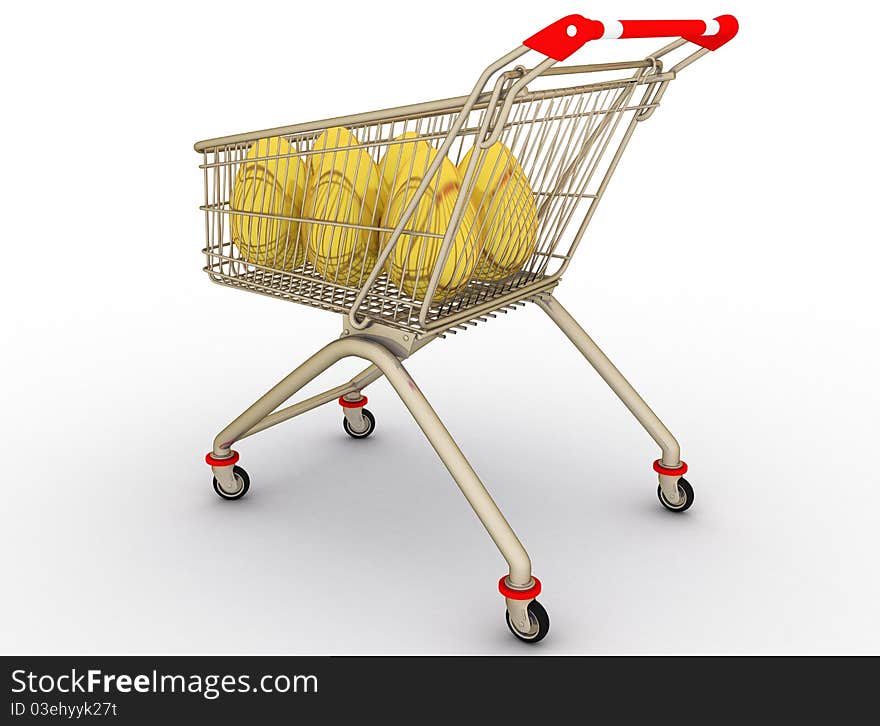 Gold arise in shopping cart