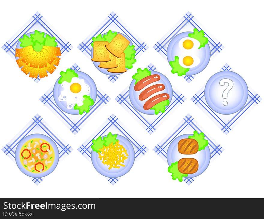 Set of isolates. Different food in stock. Bread, eggs, soup, hot dogs, burgers, fries and other. Set of isolates. Different food in stock. Bread, eggs, soup, hot dogs, burgers, fries and other.