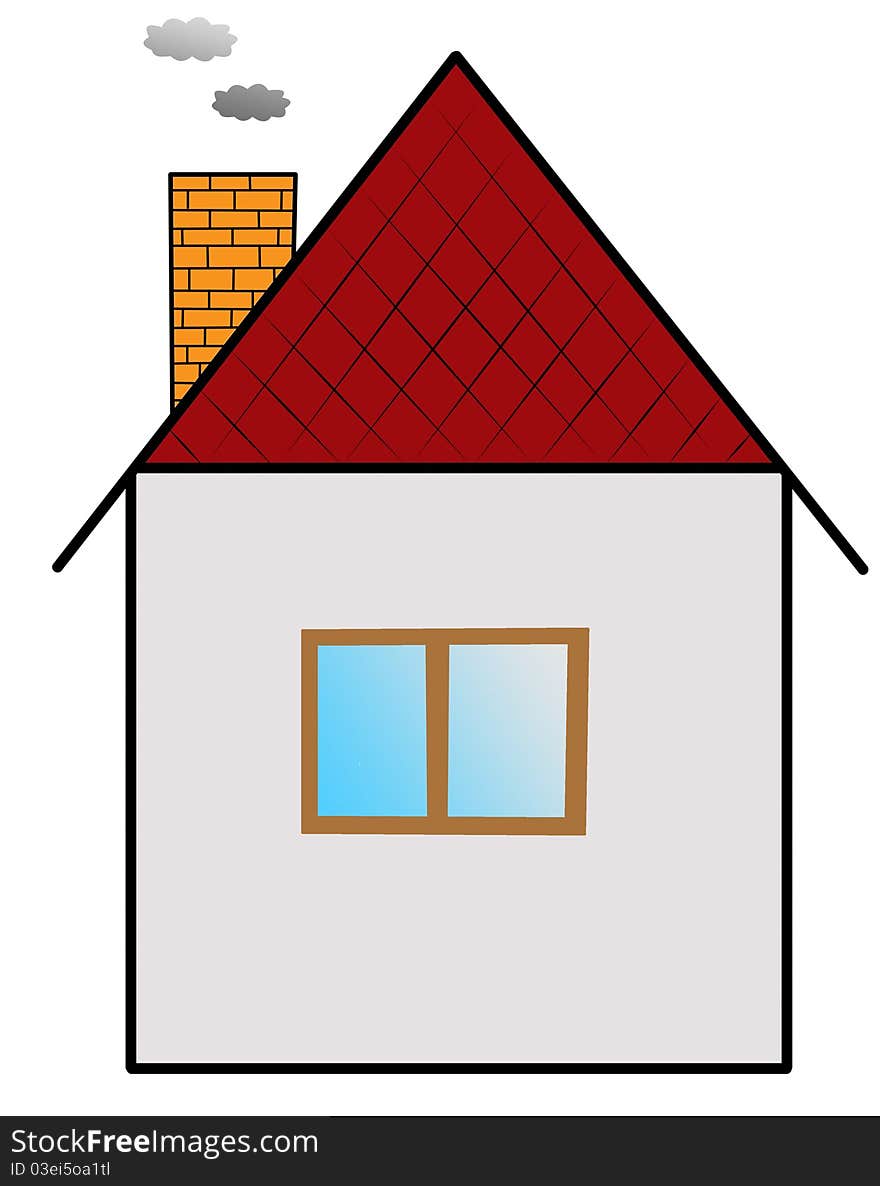 Cartoon house isolated on a white background