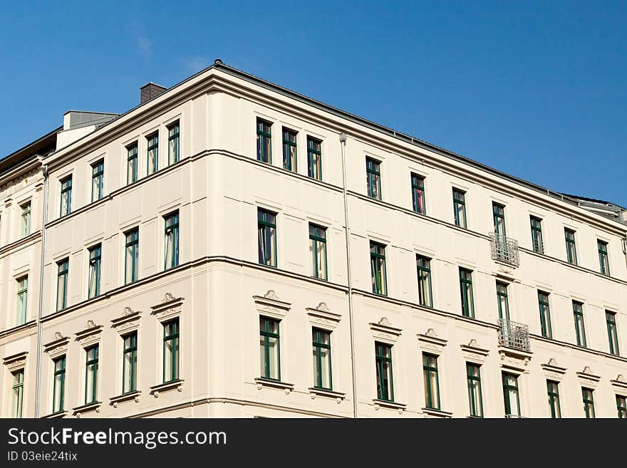 Old historical buildings in Leipzig - beautiful windows