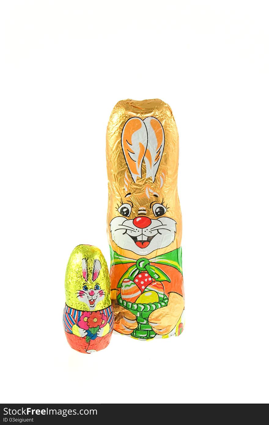 Easter chocolate decorative funny bunnies. Easter chocolate decorative funny bunnies