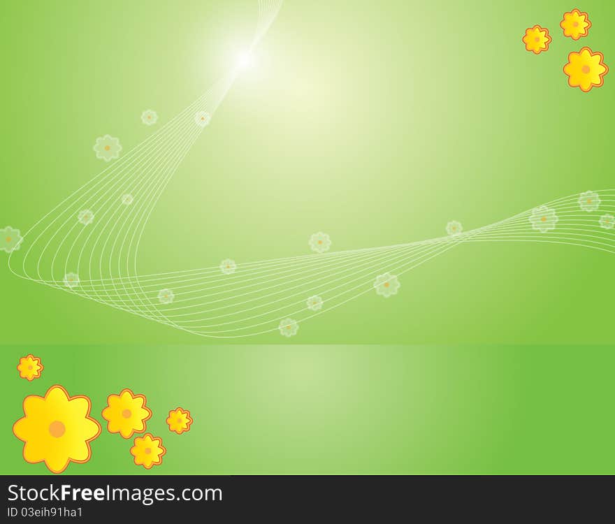 A decorative illustration of a spring/summer background. File is an EPS Version 8. A decorative illustration of a spring/summer background. File is an EPS Version 8.