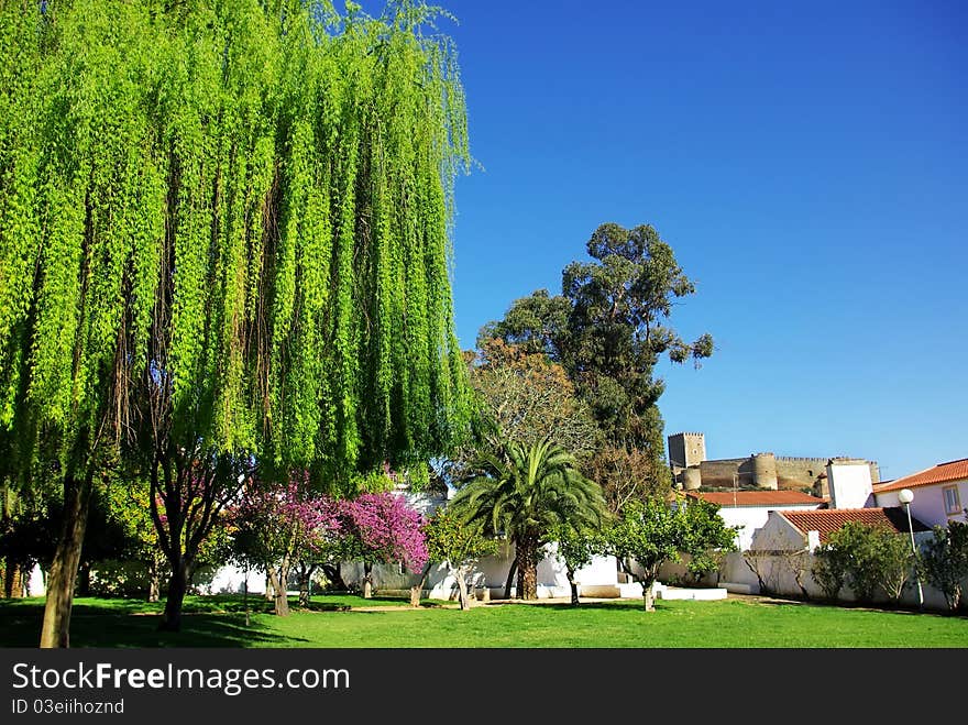 Landscape Of Portel Garden And Castle.