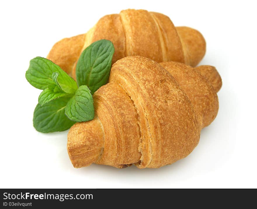 Fresh Croissants With Mint