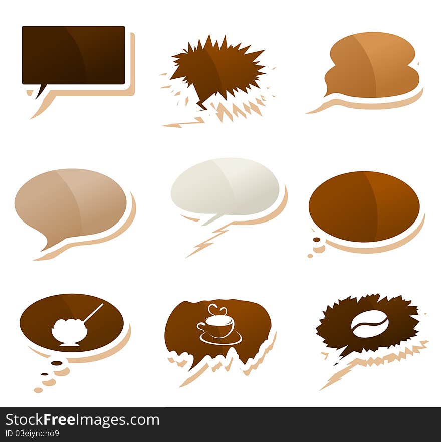 Chocolate clouds on a white background. A illustration