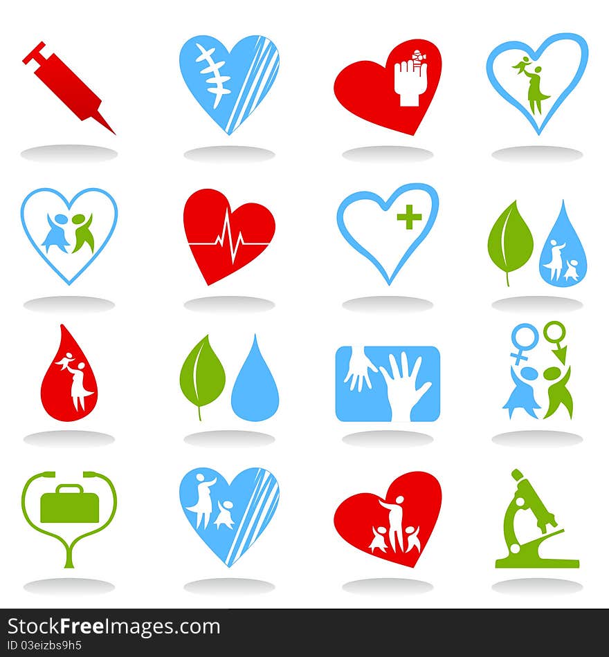 Collection of icons on a medical theme. A illustration. Collection of icons on a medical theme. A illustration