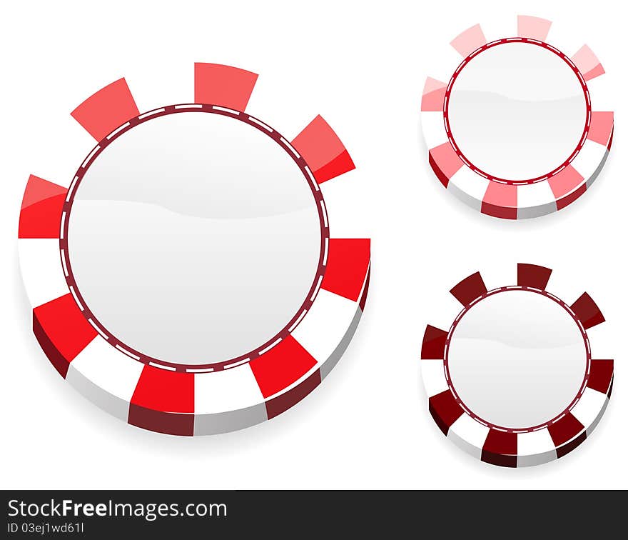 Blank Red Casino Chips