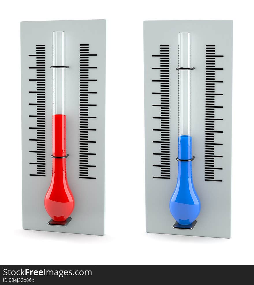 Thermometers isolated on white background