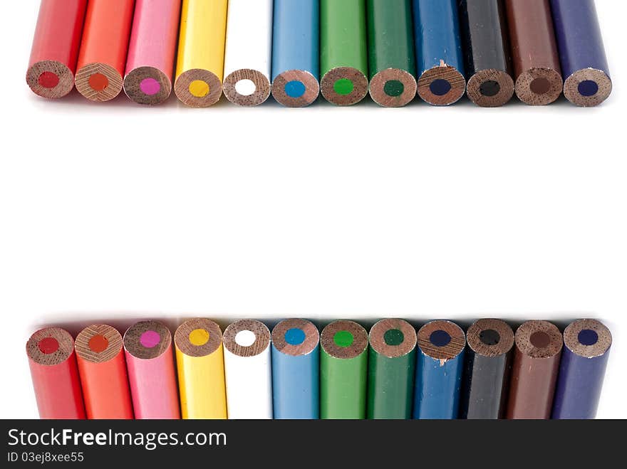 Color pencil isolated on white background for art work