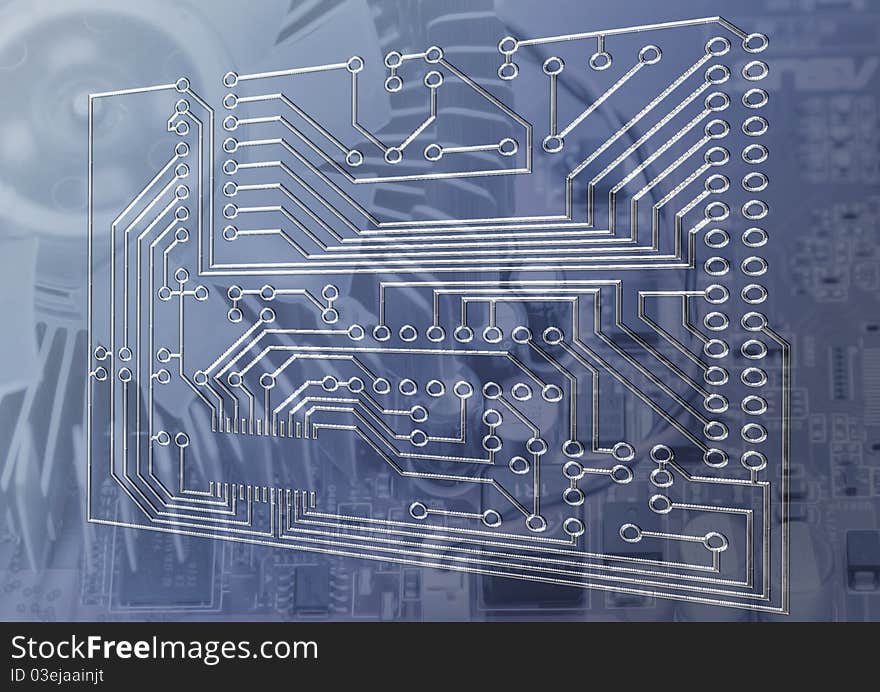 Electric board for installation of the electronic scheme. Electric board for installation of the electronic scheme