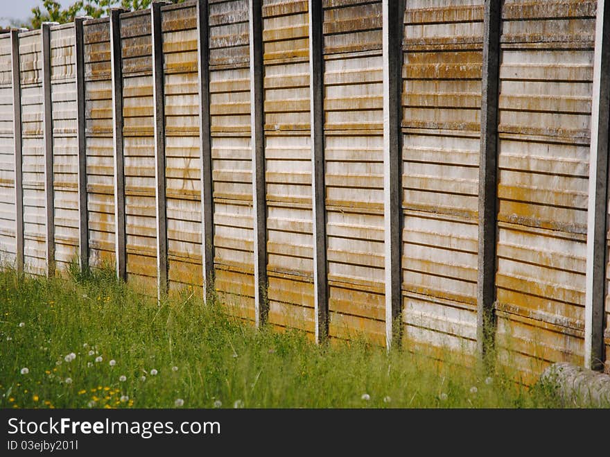 High wall used as a fence in the country