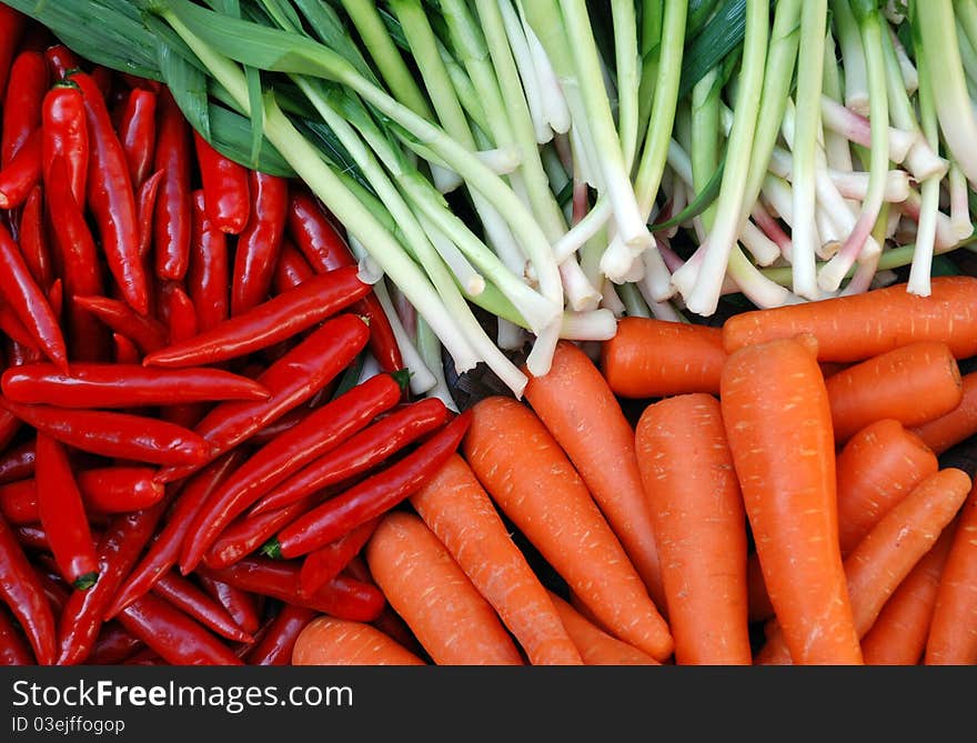 Various fresh vegetables layed in pattern. Various fresh vegetables layed in pattern