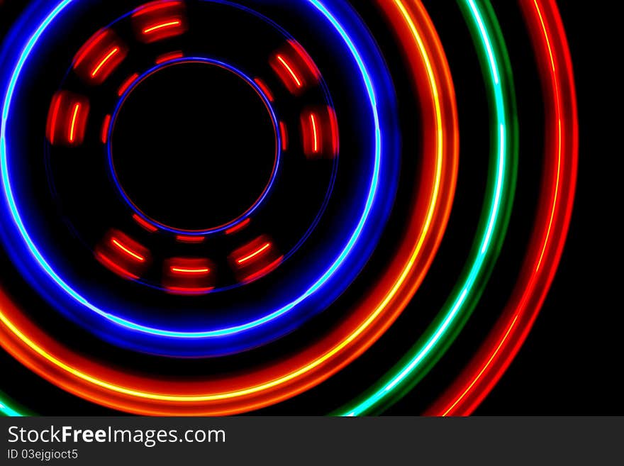 Lights of a turning fan. Lights of a turning fan