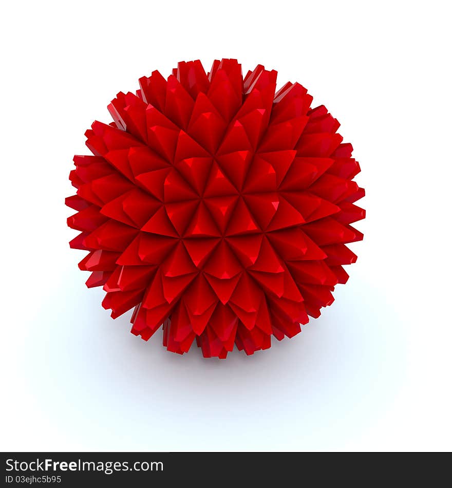 Abstract 3D sphere over white. 3d rendered image