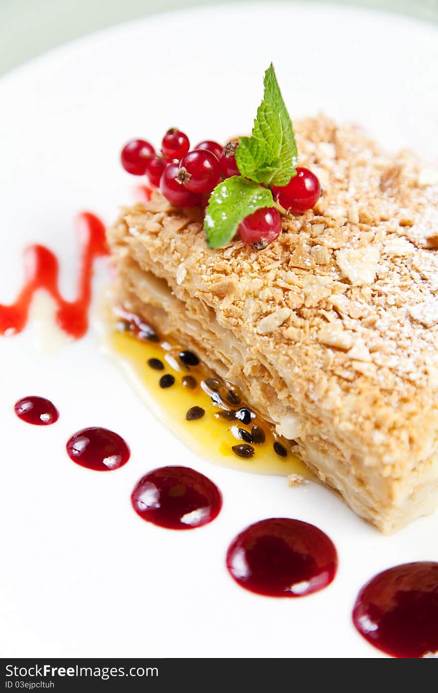 Fruit Cake Dessert, close-up photo