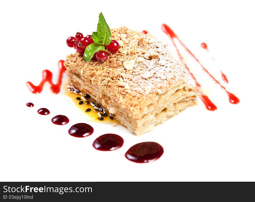 Fruit Cake Dessert, close-up photo