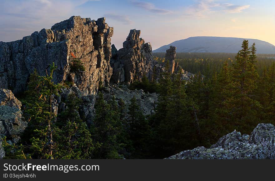 Rocks in mountains.