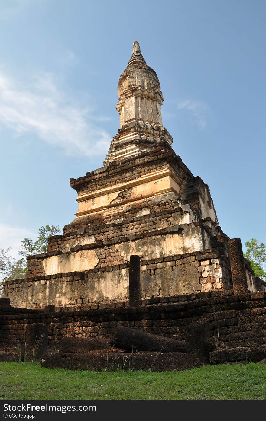 Ancient stupa in Abandoned outside Sukhothai. Thailand