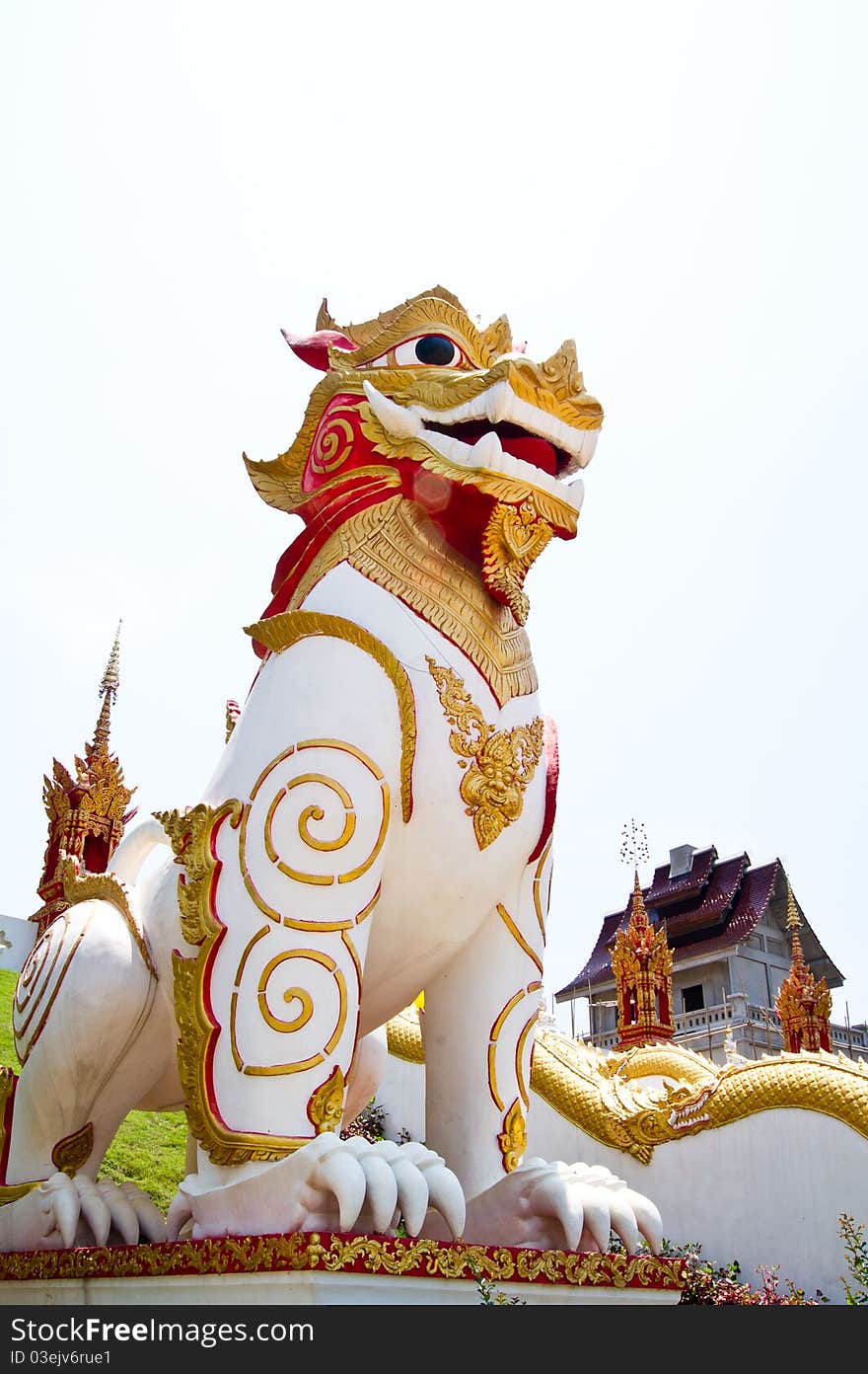 Singha Thai statue model in temple