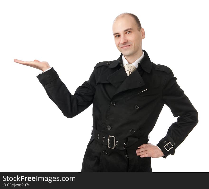 Smiling business man. Isolated over white background