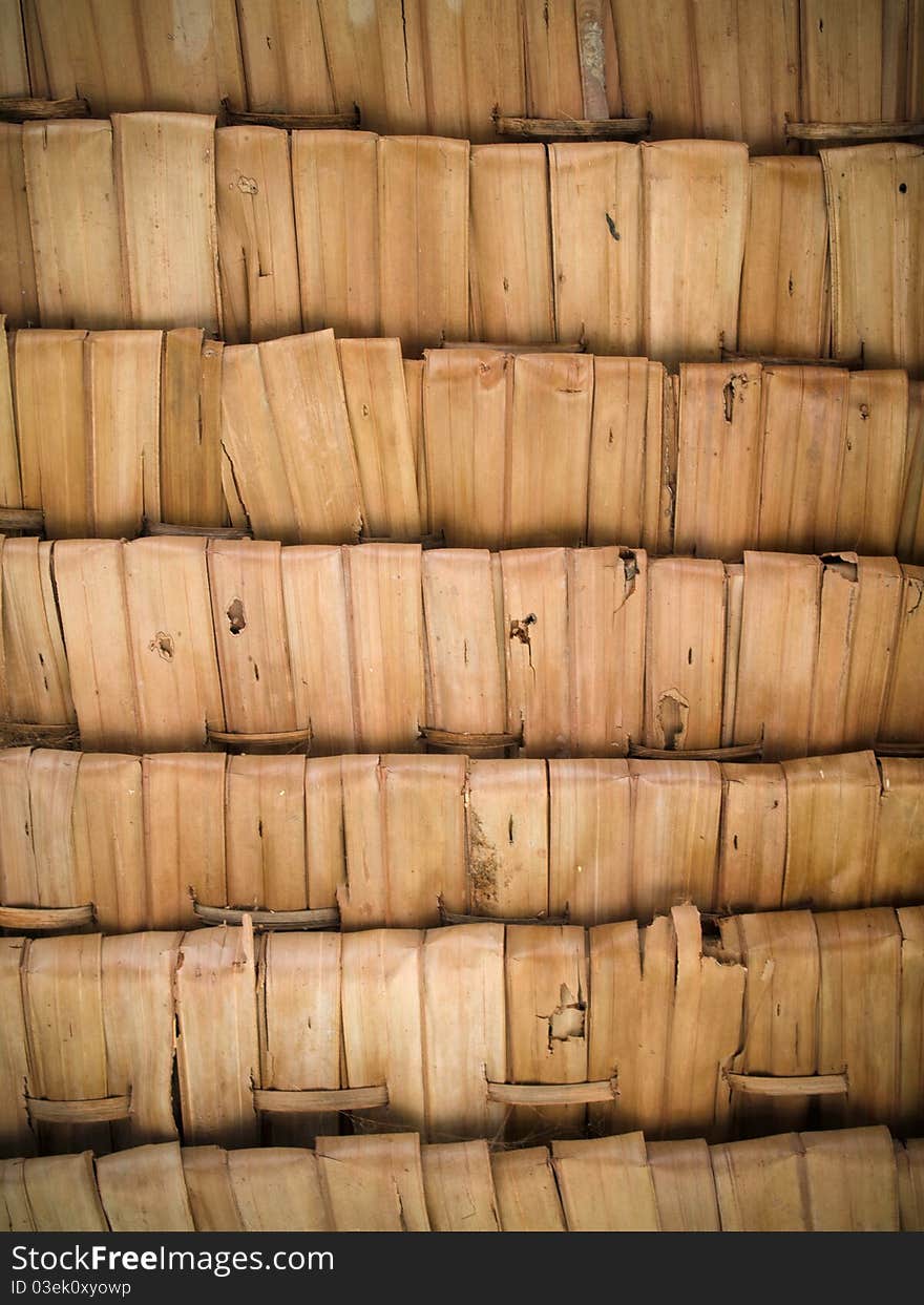 Surface texture of the leaves for roof