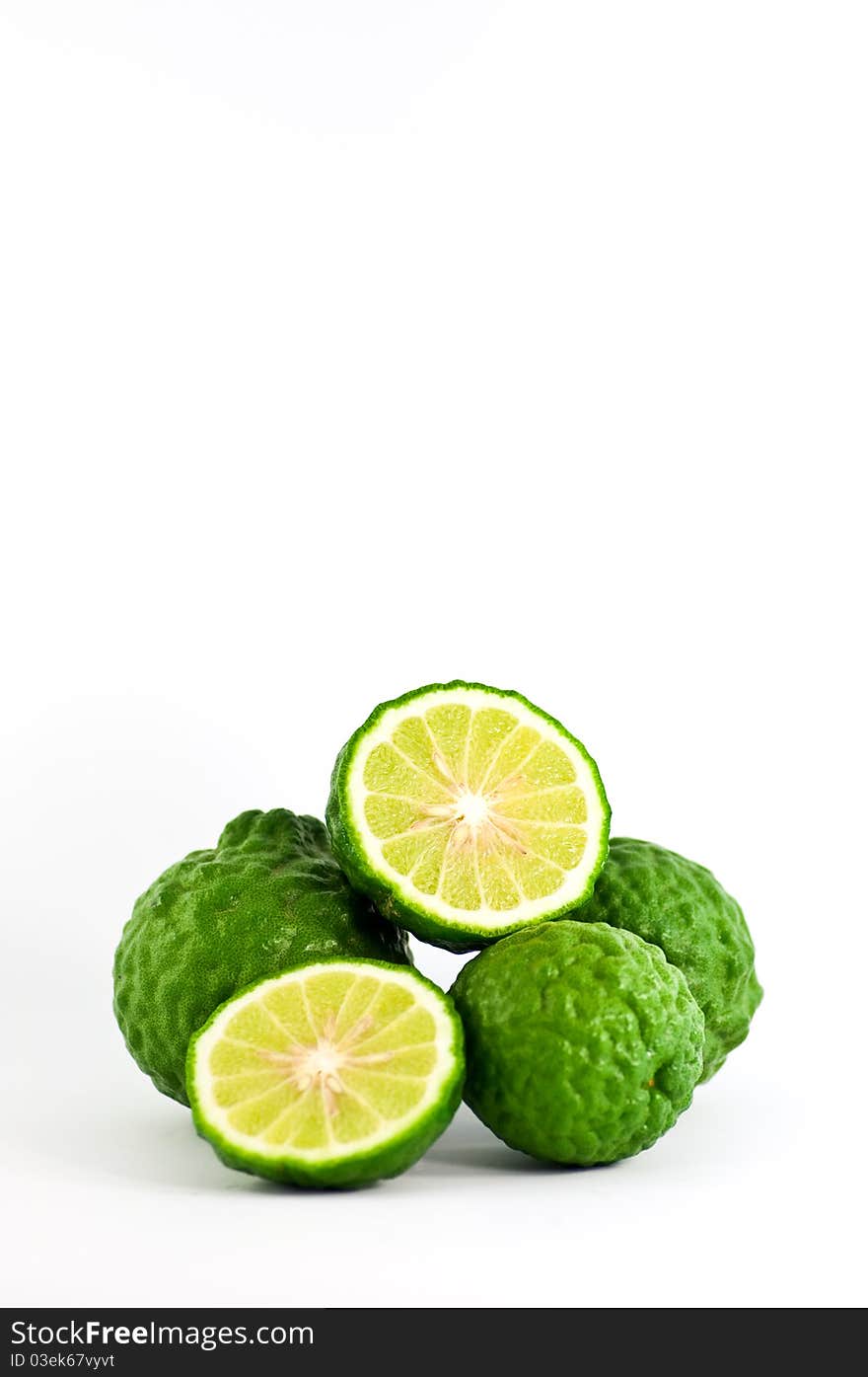 Citrus on the white background