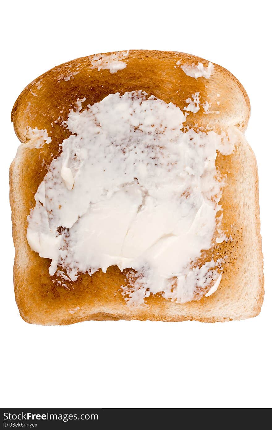 Toasted white bread with butter isolated on a white background. Toasted white bread with butter isolated on a white background.