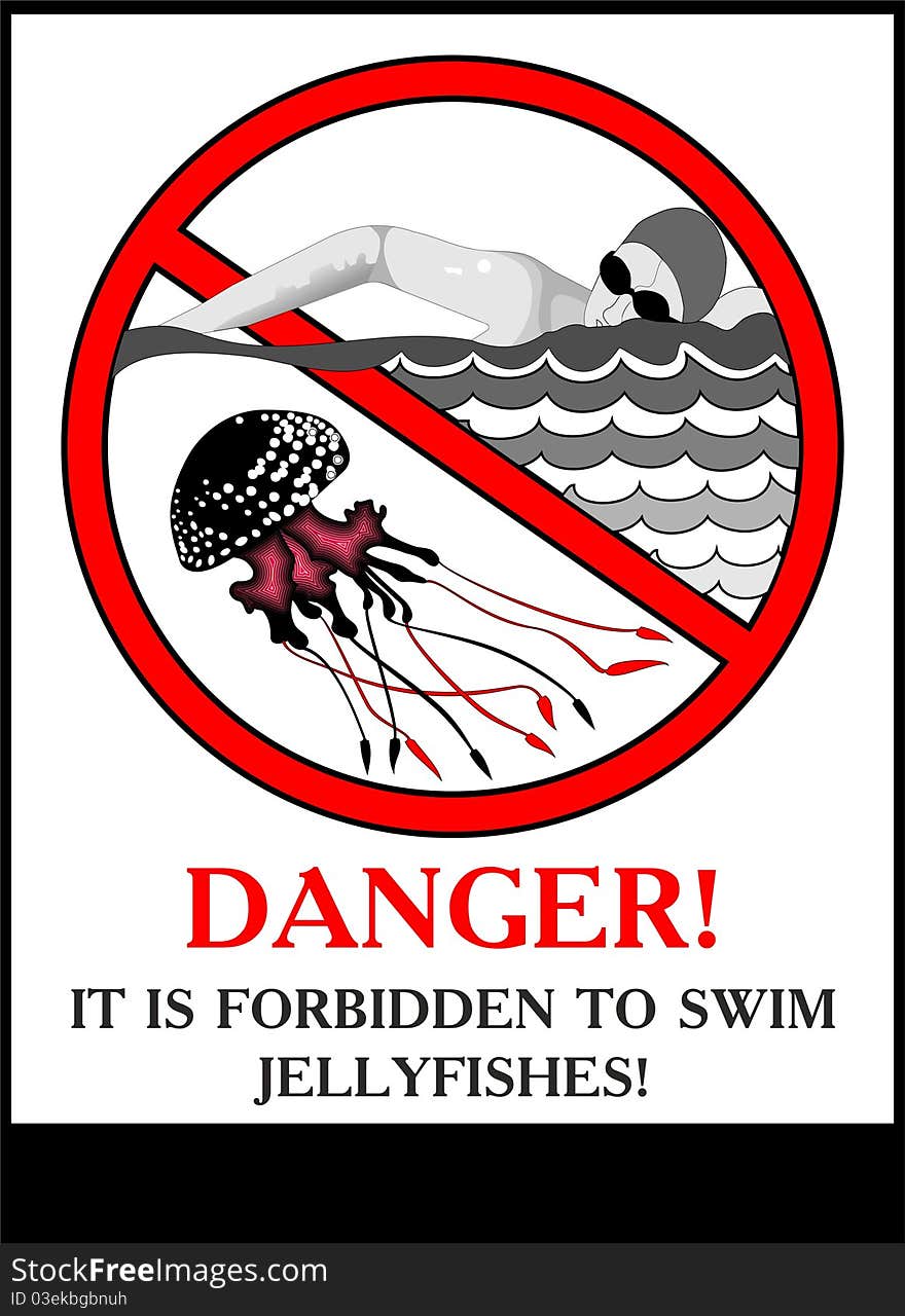 Poster Warning Of Jellyfish