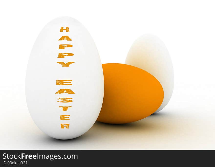 Three eggs, which symbolize Easter. Three eggs, which symbolize Easter