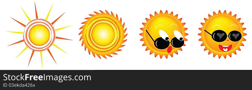 Various sun icon on white base/ high quality  images. Various sun icon on white base/ high quality  images