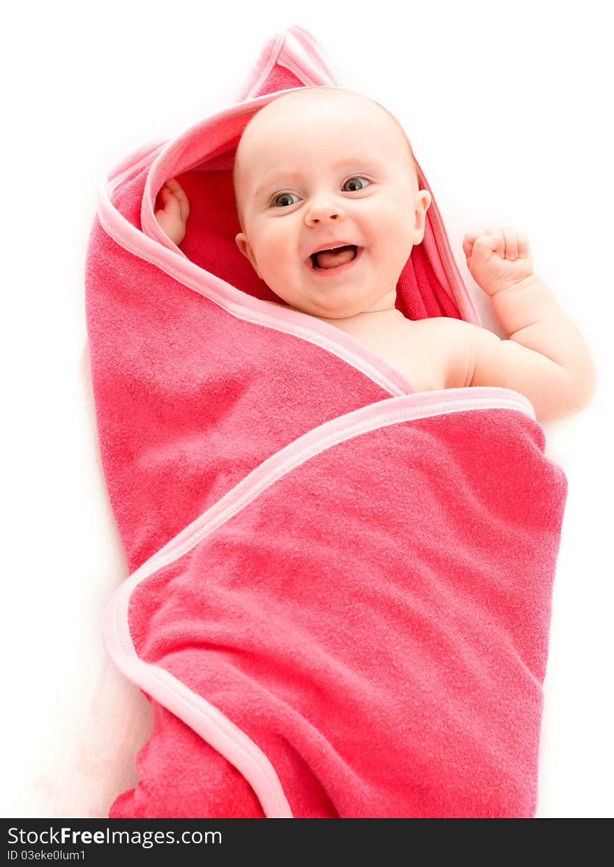 Surprised kid looks at a white background. Surprised kid looks at a white background.