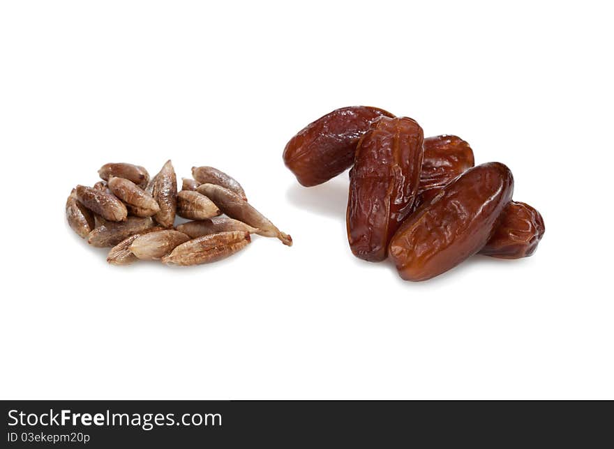 Several dates and dates. Isolated on white background.