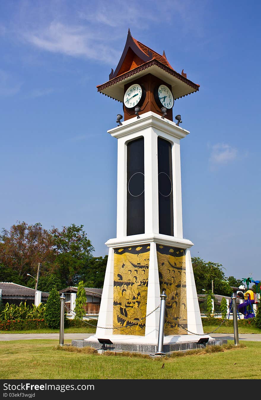 Thai style clock tower