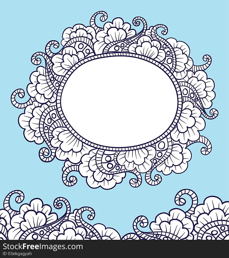 Frame to scribble on a blue background. Frame to scribble on a blue background