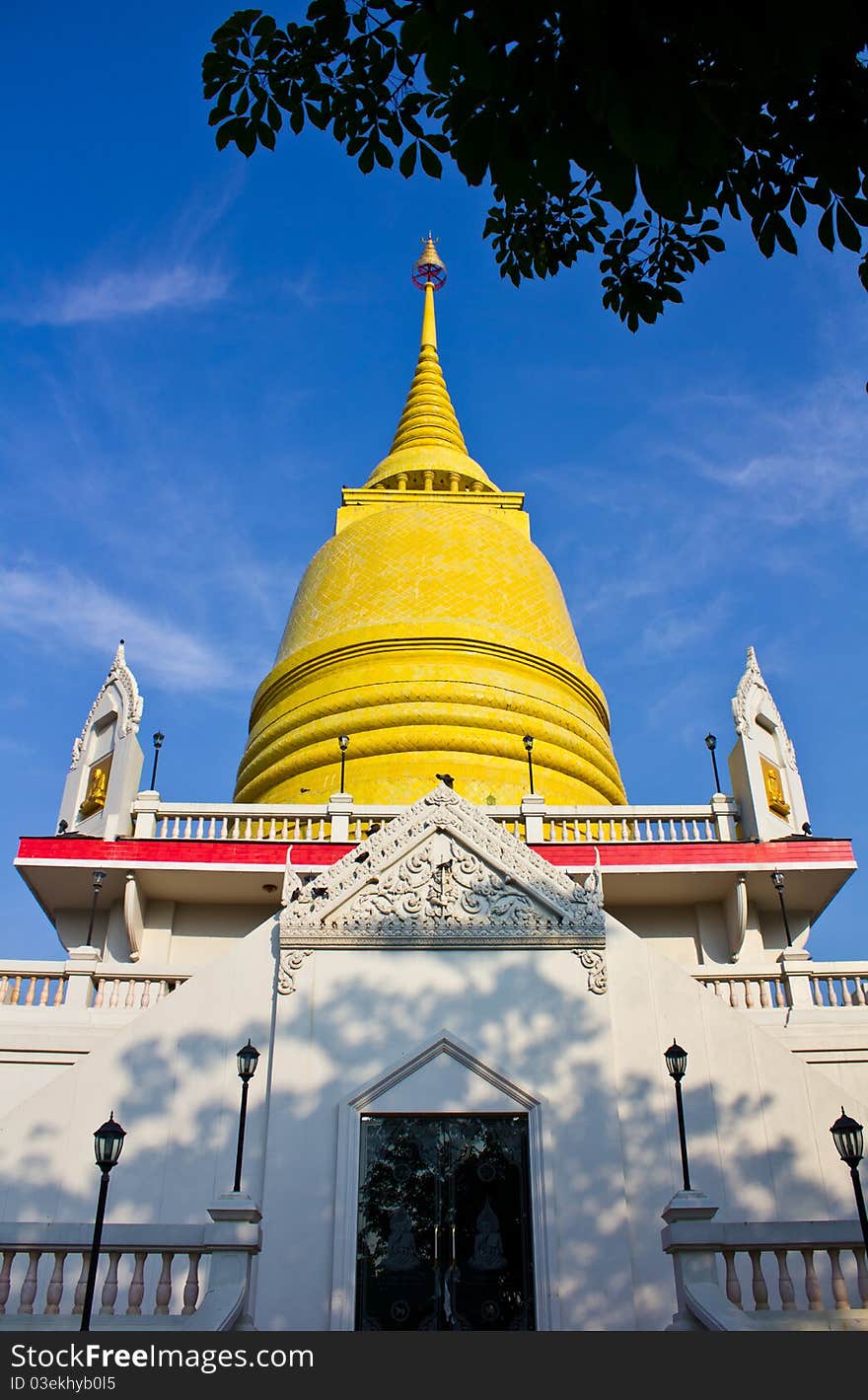 Golden pagoda in the temple in Thailand. Golden pagoda in the temple in Thailand