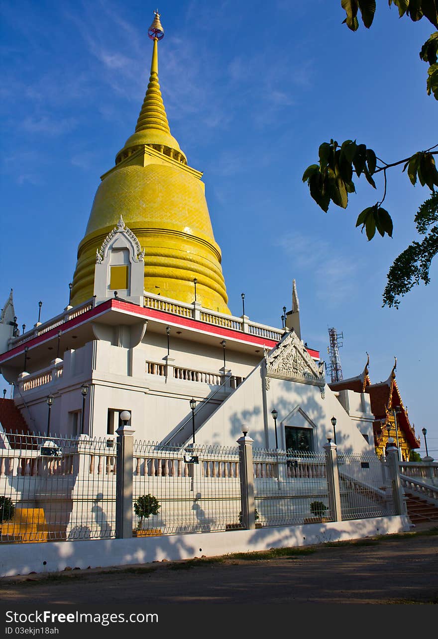 Golden pagoda in the temple in Thailand. Golden pagoda in the temple in Thailand