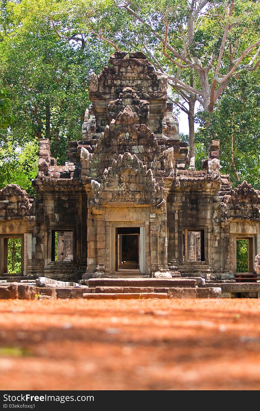 Ancient buddhist khmer temple in Angkor, Cambodia.