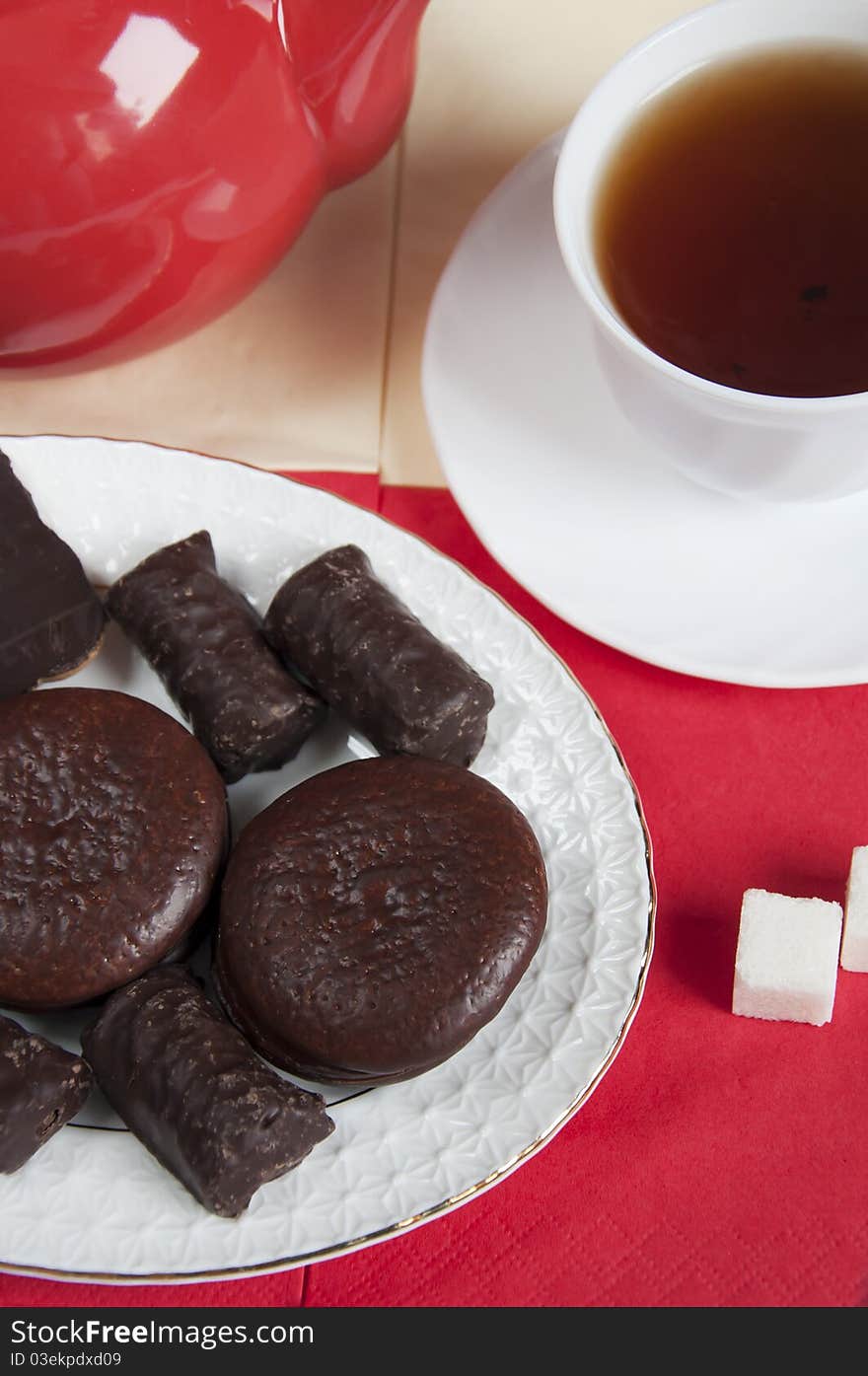 Sweets for tea, biscuits, cakes and chocolates